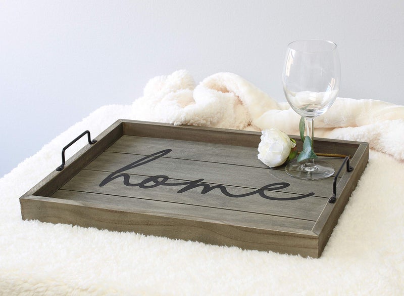 Elegant Designs HG2000-RGH Decorative Wood Serving Tray w/Handles, 15.50" x 12", Home - Image 4